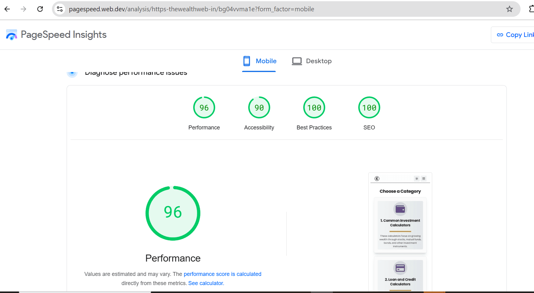 Mobile SEO Score